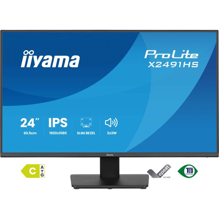 iiyama Monitor ProLite X2491HS-B1 24" IPS-panel, 1920x1080 120Hz1ms, 350cd/m², HDMI, DP