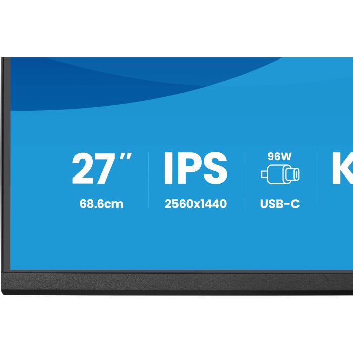 iiyama Monitor ProLite XB2797QSNP-B1 27" IPS-panel, 2560x1440 75Hz1ms, 350cd/m², EyeComfort, USB-C Dock, USB-C, KVM, HDMI, DP
