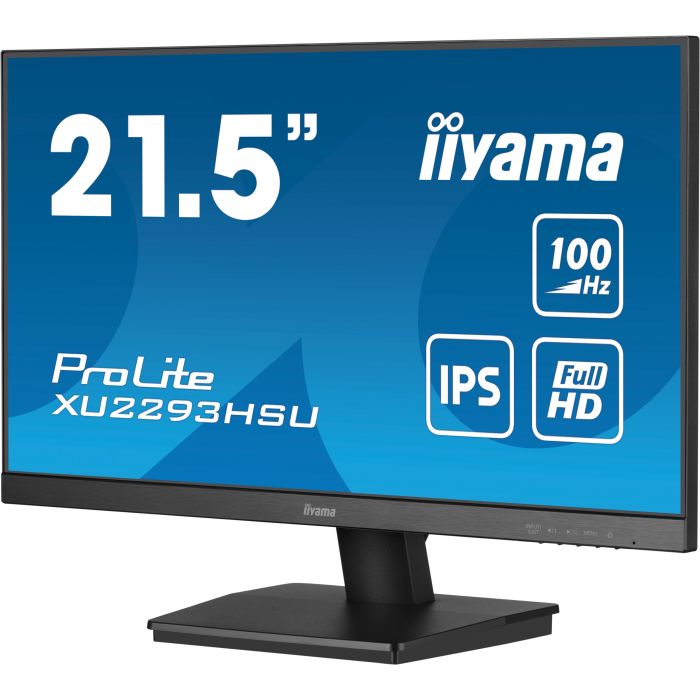 iiyama Monitor ProLite XU2293HSU-B7 21,5" IPS-panel, 1920x1080 100Hz, 300cd/m², Speakers, HDMI, DP, 1ms MPRT, USB 2x2.0