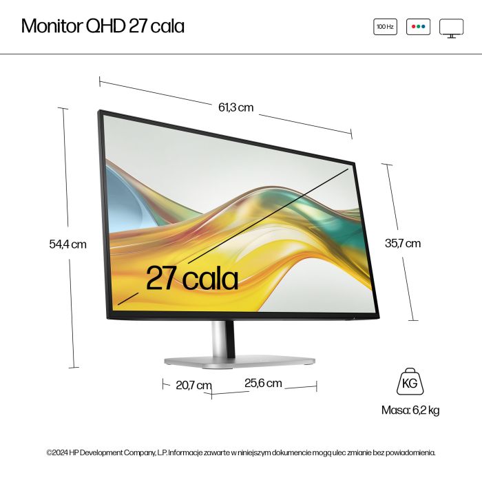 HP S5 PRO 527PQ 27 QHD (2560x1440) IPS 350n 5ms DP HDMI HAS USB-B 3/3/0