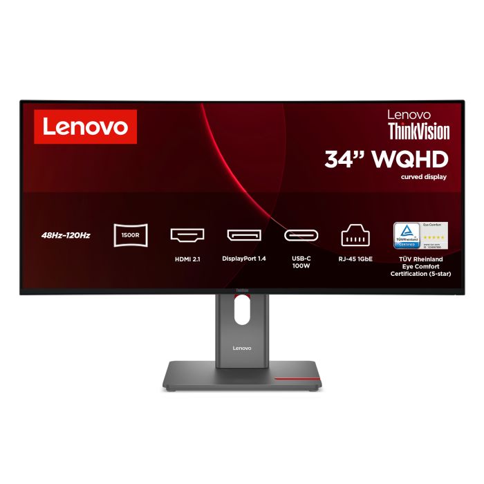 Lenovo Monitor ThinkVision T34WD-40 34" VA Ultrawide QHD 4ms 300cd 3000:1 120Hz Dock HUB Tilt Swivel Lift