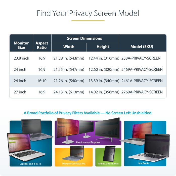24IN MONITOR PRIVACY SCREEN/HANGING ACRYLIC FILTER/SHIELD