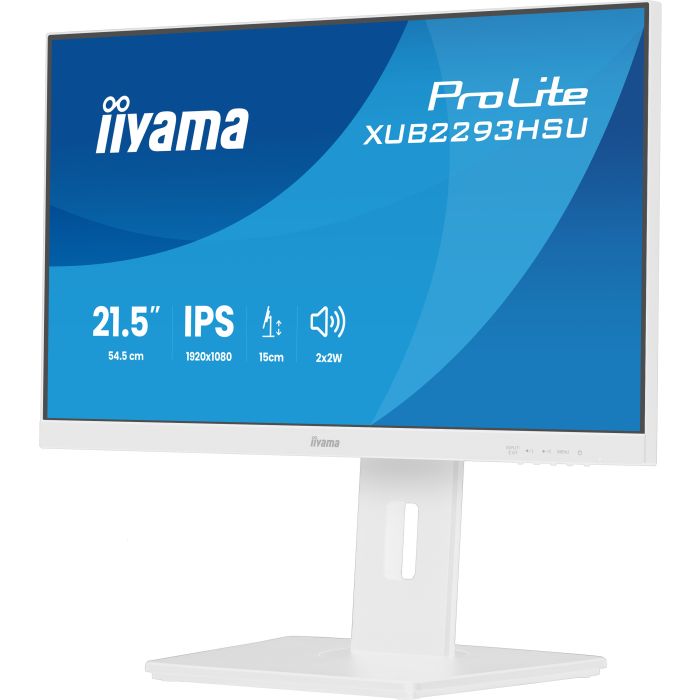 iiyama Monitor ProLite XUB2293HSU-W7 21,5" WH IPS-panel, 1920x1080 100Hz1ms, 300cd/m², 15cmHeightAdj.Stand, Speakers, HDMI, DP