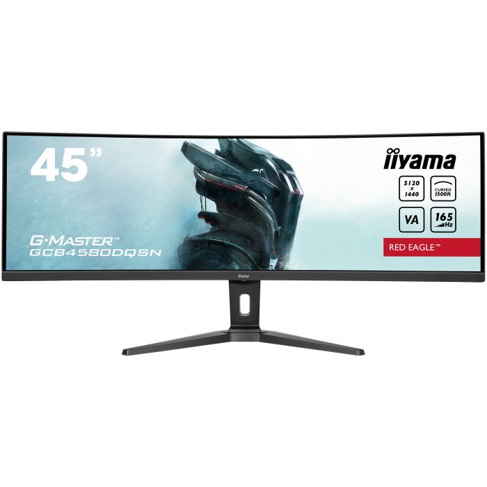 iiyama Curved GCB4580DQSN-B1 44,5" DQHD VA-panel, 5120x1440 165Hz0.8ms, 450cd/m², USB-C Dock, 2x HDMI 2.1, DP, KVM