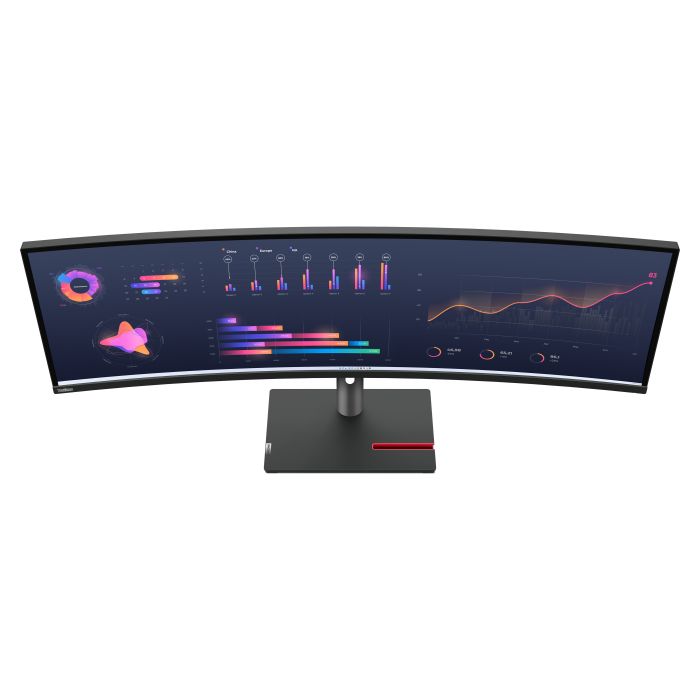 Lenovo Monitor ThinkVision P49w-30 49" 32:9 IPS 5120 x 1440 Curved 4ms 350cd 2000:1 60Hz Dock Speakers Tilt Swivel Lift