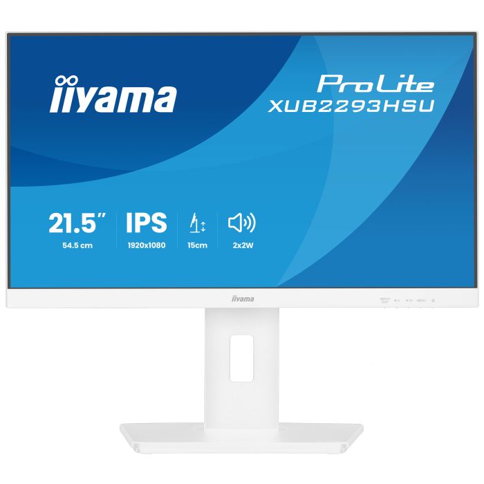 iiyama Monitor ProLite XUB2293HSU-W7 21,5" WH IPS-panel, 1920x1080 100Hz1ms, 300cd/m², 15cmHeightAdj.Stand, Speakers, HDMI, DP