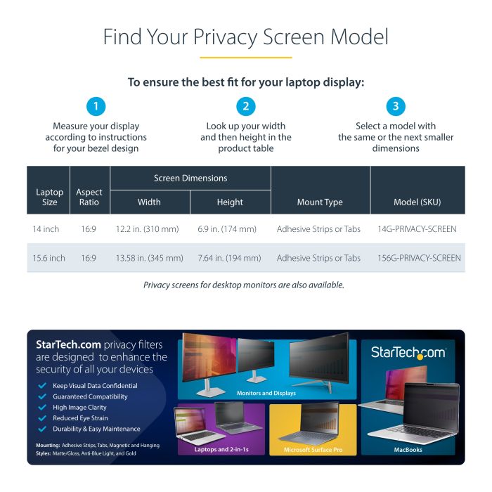 14IN LAPTOP PRIVACY SCREEN/GOLD PRIVACY FILTER/SECURITY SHI