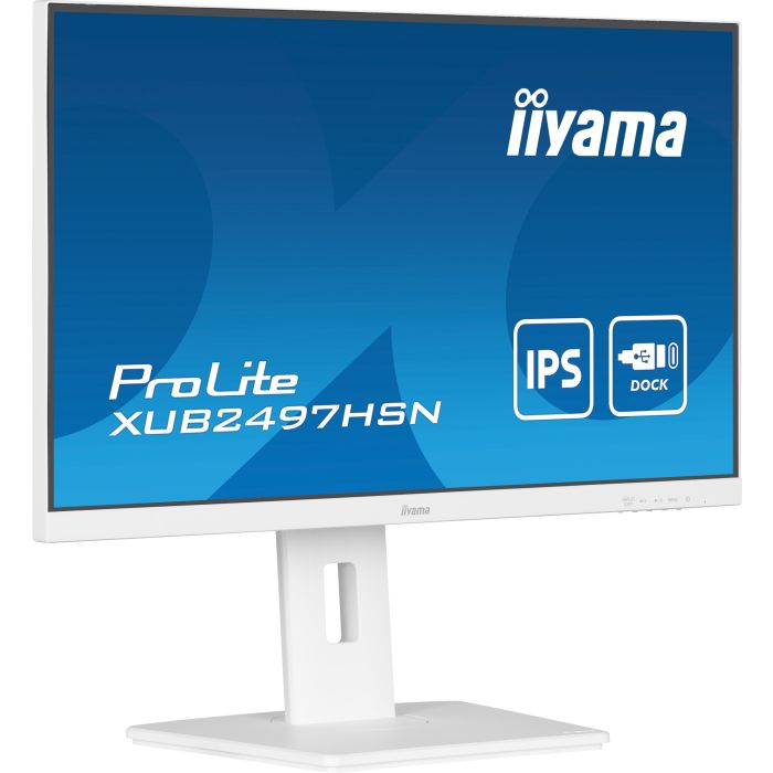iiyama Monitor ProLite XUB2497HSN-W2 24" WH IPS-panel, 1920x1080 100Hz1ms, 300cd/m², USB-C Dock, HDMI, DP
