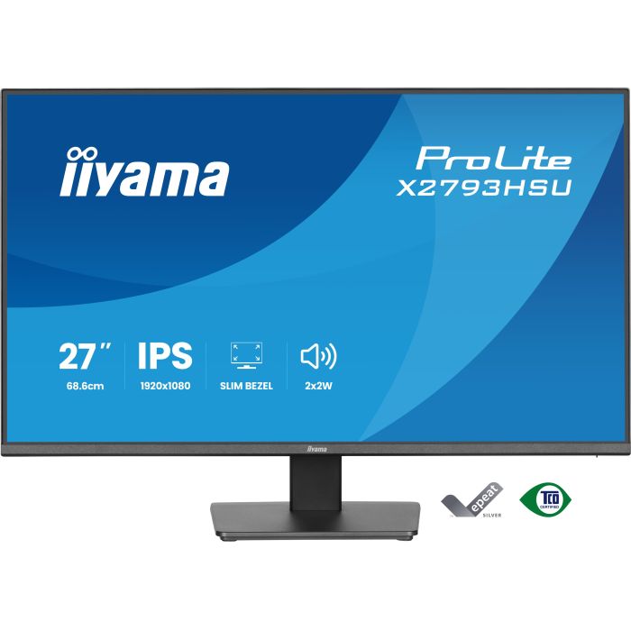 iiyama Monitor ProLite X2793HSU-B1 27" IPS-panel, 1920x1080 120Hz1ms, 350cd/m², 1500:1, HDMI, DP