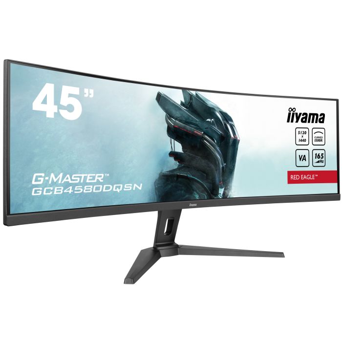 iiyama Curved GCB4580DQSN-B1 44,5" DQHD VA-panel, 5120x1440 165Hz0.8ms, 450cd/m², USB-C Dock, 2x HDMI 2.1, DP, KVM