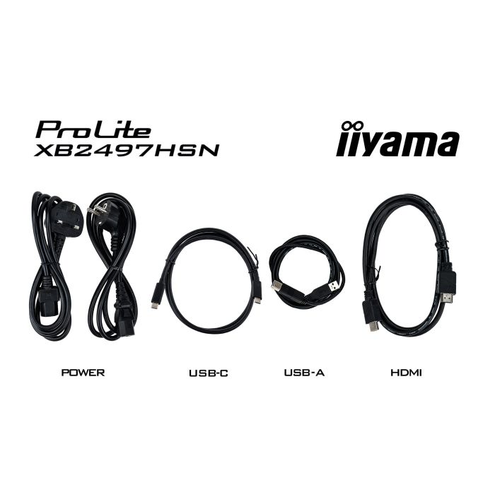 iiyama Monitor ProLite XB2497HSN-B1 24" IPS 4-side slim, 1920x1080 100Hz1ms, 350cd/m², USB-C Dock, 15cmHeightAdj.Stand, HDMI, DP