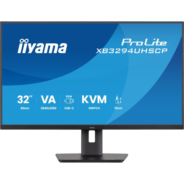 iiyama Monitor ProLite XB3294UHSCP-B1 32" VA-panel, 3840x2160 UHD 60Hz2ms, 400cd/m², SUSB-C(KVM/95W), 2x HDMI, DP, Adaptive Sync