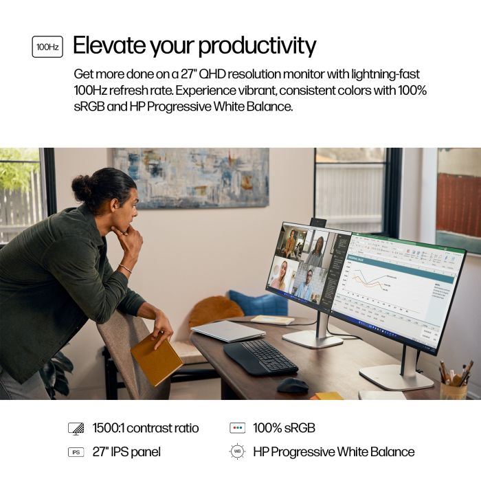 HP S5 PRO 527PQ 27 QHD (2560x1440) FHD IPS 350n 5ms DP HDMI USB-B HAS 3/3/0
