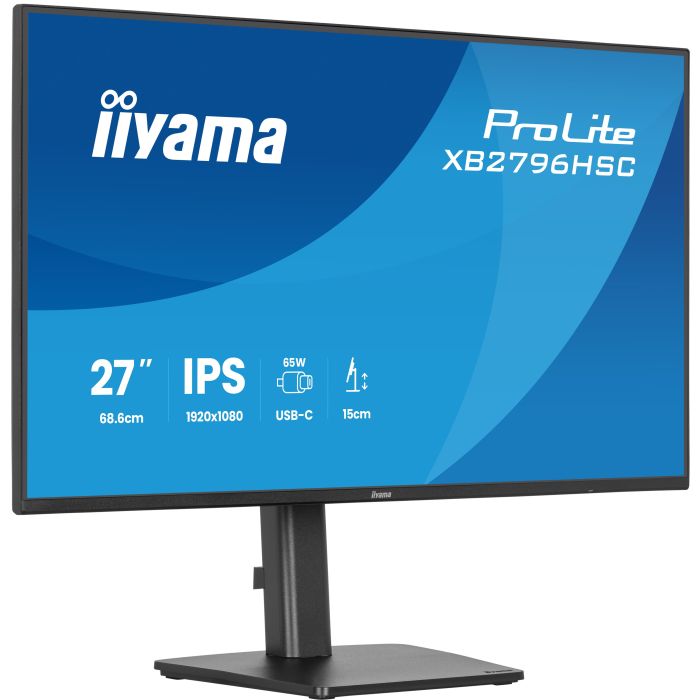 iiyama Monitor ProLite XB2796HSC-B1 27" IPS-panel, 1920x1080 144Hz3ms, 300cd/m², 15cmHeightAdj.Stand, HDMI, USB-C (65W PD)