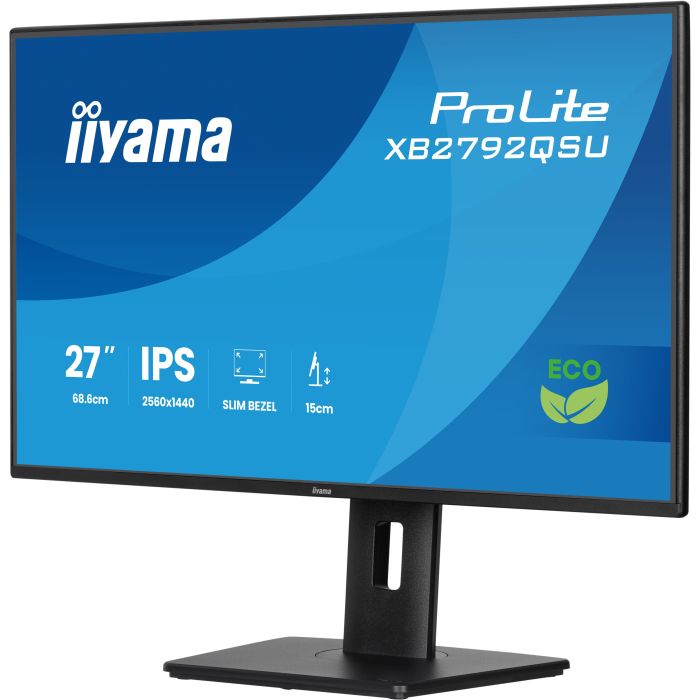 iiyama Monitor ProLite XB2792QSU-B1 27" IPS 4-side slim, 2560x1440 120Hz3ms, 350cd/m², Green Choice, 15cmHeightAdj.Stand, HDMI, DP