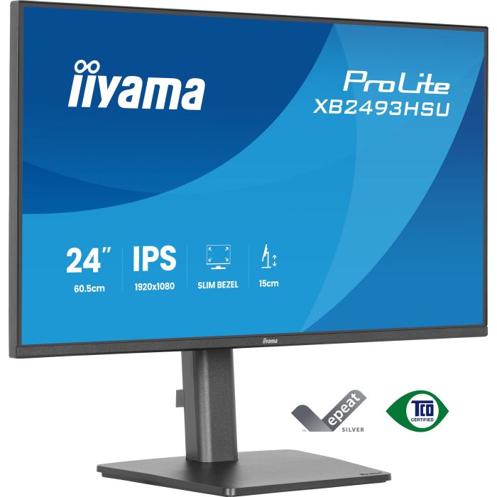 iiyama Monitor ProLite XB2493HSU-B1 24" IPS-panel, 1920x1080 120Hz1ms, 350cd/m², 15cmHeight Adj.Stand, HDMI, DP