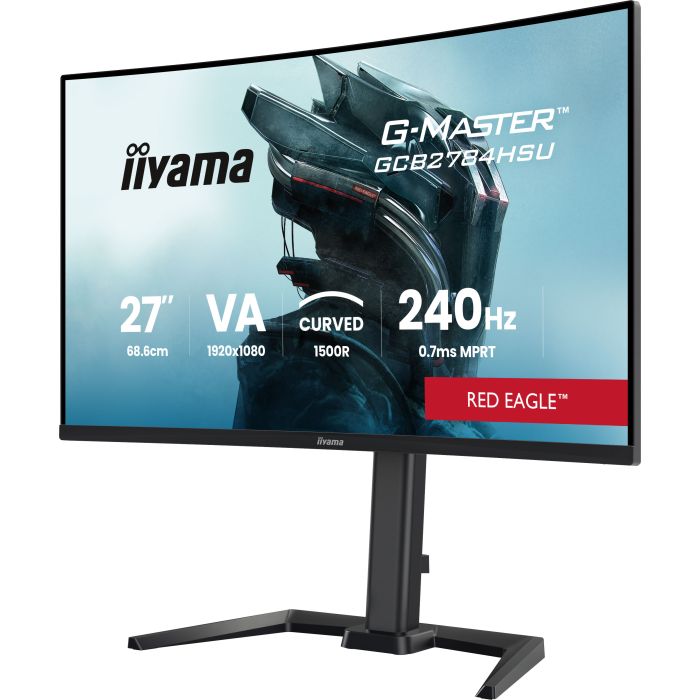 iiyama Red Eagle GCB2784HSU-B1 27" VA-panel, Curved Gaming 1500R, 1920x1080 165Hz1ms, 250cd/m², 2xHDMI, DP, FreeSync Premium