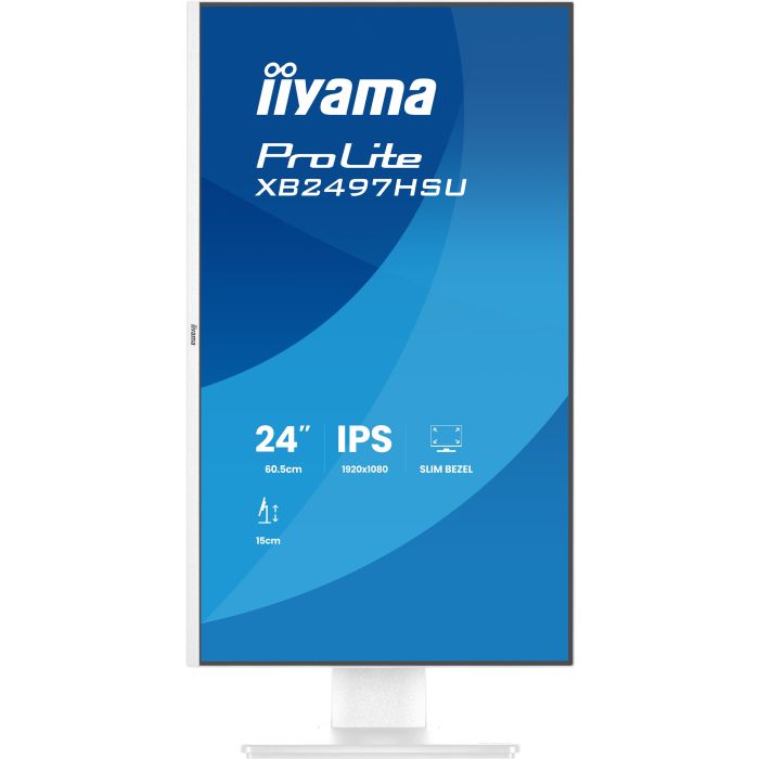 iiyama Monitor ProLite XB2497HSU-W1 24" WH IPS-panel, 1920x1080 120Hz4ms, 350cd/m², 15cmHeight Adj.Stand, HDMI, DP
