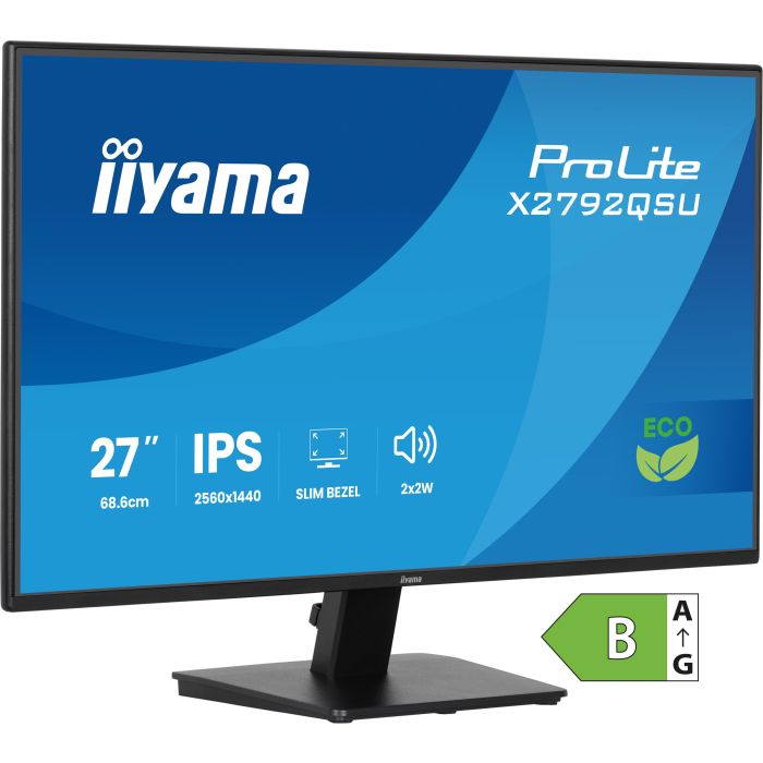 iiyama Monitor ProLite X2792QSU-B1 27" IPS 4-side slim, 2560x1440 120Hz3ms, 1500:1, 350cd/m², Green Choice,HDMI, DP