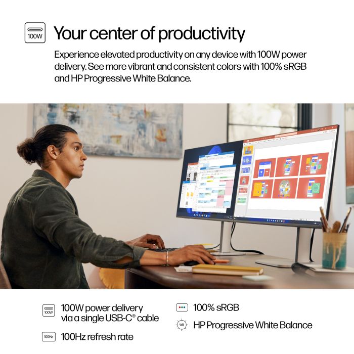 HP S5 PRO 527PU 27 QHD 16:9 2560X1440 IPS 350CD 1500:1 USB-C DP HDMI 3/3/0