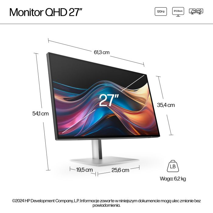 HP S7 Pro 727pq 2560x1440 IPS 5ms DP HDMI USB-C HAS 3/3/0