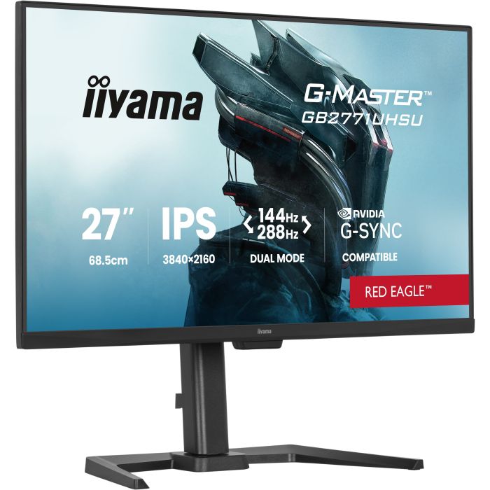 iiyama G-Master Red Eagle GB2771UHSU-B1 27" IPS Gaming, 3840x2160 144Hz0.8ms, DualModeFHD288Hz, 450cd/m², 2xHDMI 2.1, DP, G-SYNC