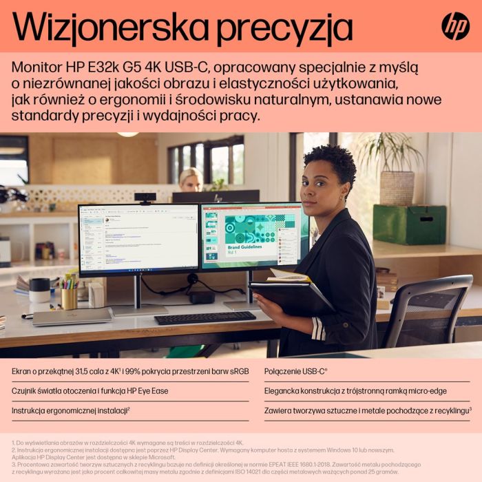 Monitor HP 31,5” E32k G5 4K (6N4D6AA)