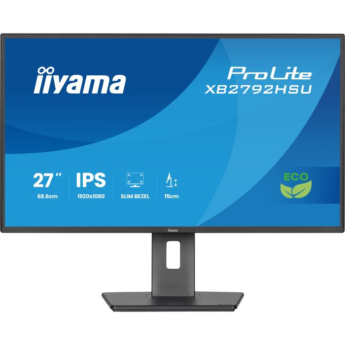 iiyama Monitor ProLite XB2792HSU-B1 27" IPS 4-side slim, 1920x1080 120Hz3ms, 300cd/m², 15cmHeightAdj.Stand, Green Choice, HDMI, DP