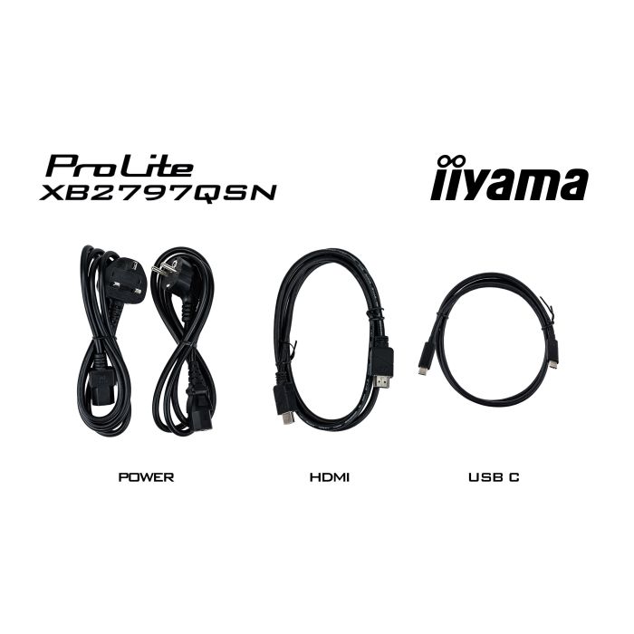 iiyama Monitor ProLite XB2797QSN-B1 27" IPS-panel, 2560x1440 1ms, 350cd/m², EyeComfort, USB-C Dock, USB-C, HDMI, DP
