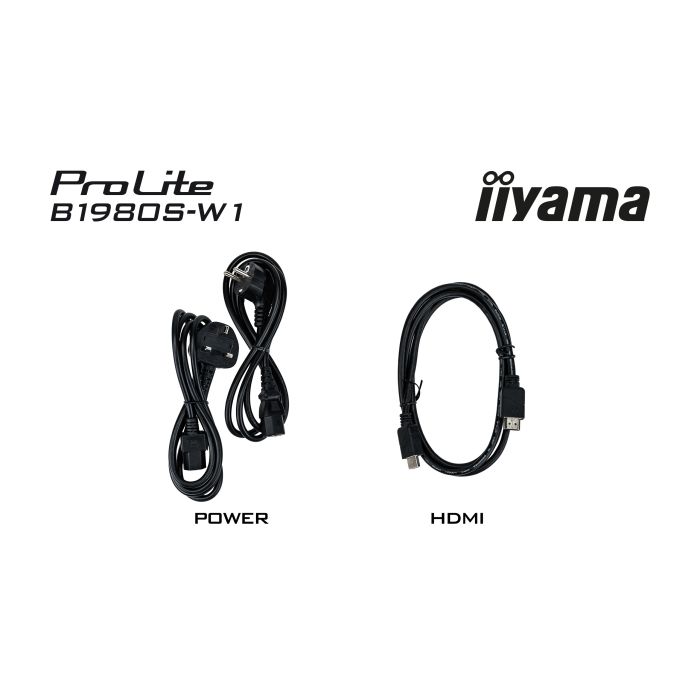 iiyama Monitor ProLite B1980S-W1 19" WH TN-panel, 1280x1024, 250cd/m², 13cm Height Adj. Stand, HDMI, DP
