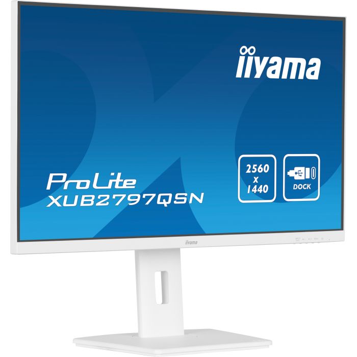 iiyama ProLite XUB2797QSNP-B1 27" IPS-panel WQHD, 2560x1440, 100Hz, 1ms, USB-C, HDMI, DP, KVM, LAN, Dock, Flicker-Free