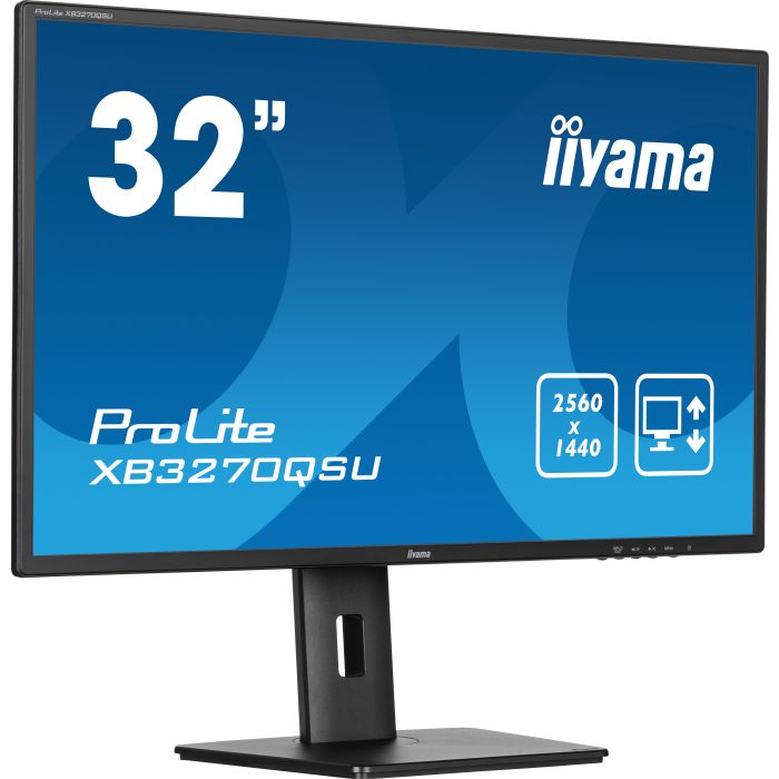 iiyama Monitor ProLite XB3270QSU-B1 32" IPS-panel, 2560x1440 100Hz3ms, 250cd/m², 15cmHeightAdj.Stand, 2xHDMI, DP
