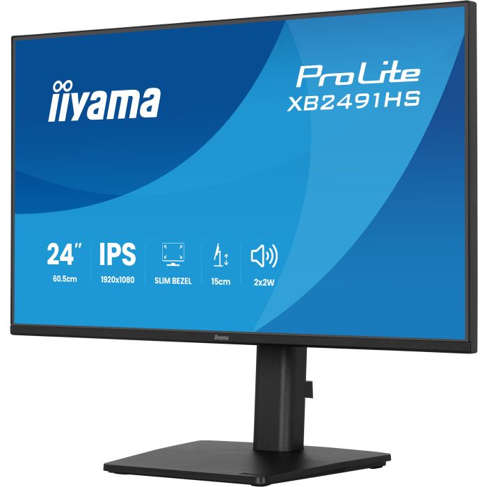 iiyama Monitor ProLite XB2491HS-B1 24" IPS-panel, 1920x1080 120Hz1ms, 350cd/m², 15mcHeight Adj. Stand, HDMI, DP