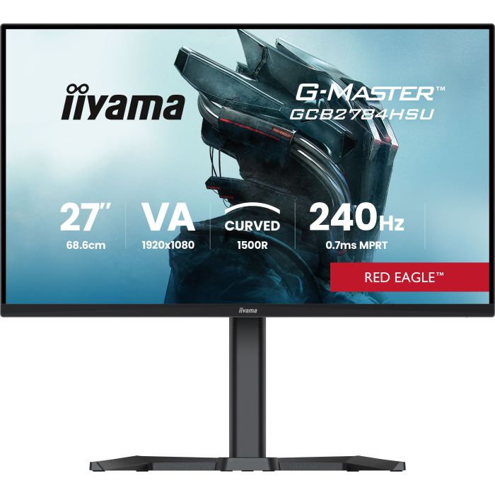 iiyama Red Eagle GCB2784HSU-B1 27" VA-panel, Curved Gaming 1500R, 1920x1080 165Hz1ms, 250cd/m², 2xHDMI, DP, FreeSync Premium