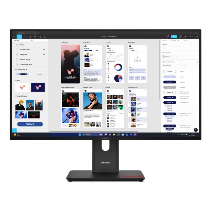 Lenovo Monitor ThinkVision T32UD-40 31,5" IPS 4K UHD 4ms 350cd 1500:1 60Hz Dock HUB Tilt Swivel Lift Pivot