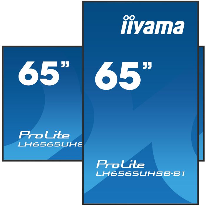 iiyama ProLite LH6565UHSB-B1 65" UHD IPS panel, 3840x2160, 800cd/m², 24/7, iiSignage², 2x HDMI, DP, Land/Port, VESA Mount 400x400