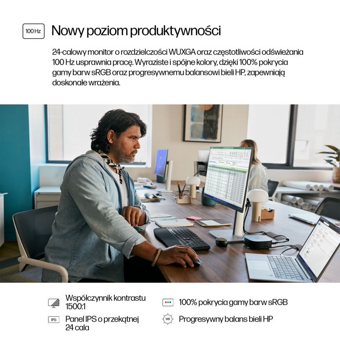 HP S5 PRO 524PN 24 WUXGA 16:10 1920X1200 IPS 350CD 1500:1 5MS DP HDMI 3/3/0
