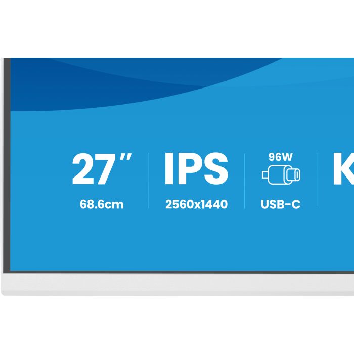 iiyama Monitor ProLite XB2797QSNP-W1 27" WH IPS-panel, 2560x1440 75Hz1ms, 350cd/m², EyeComfort, USB-C Dock, KVM LAN, HDMI, DP