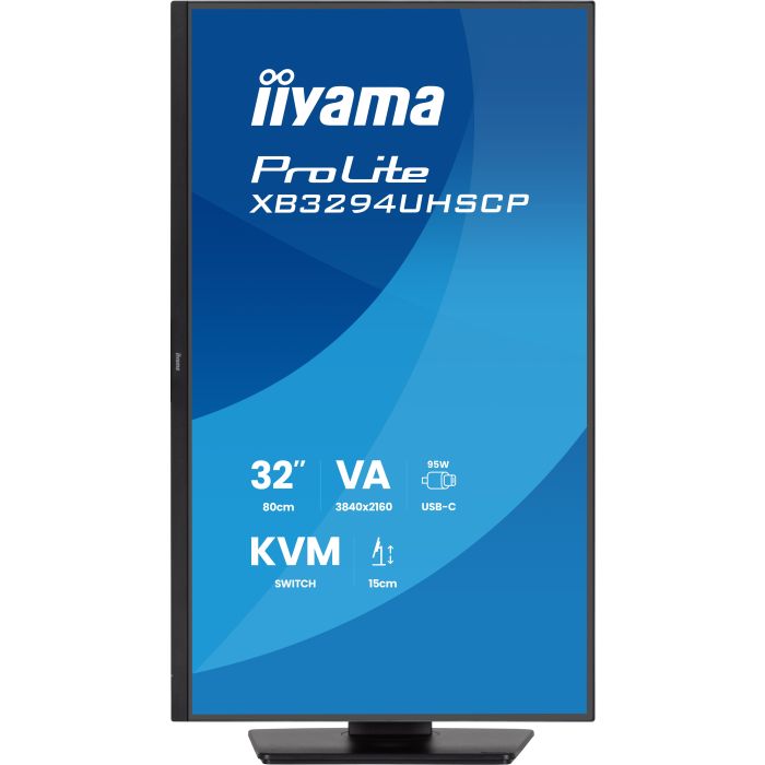 iiyama Monitor ProLite XB3294UHSCP-B1 32" VA-panel, 3840x2160 UHD 60Hz2ms, 400cd/m², SUSB-C(KVM/95W), 2x HDMI, DP, Adaptive Sync