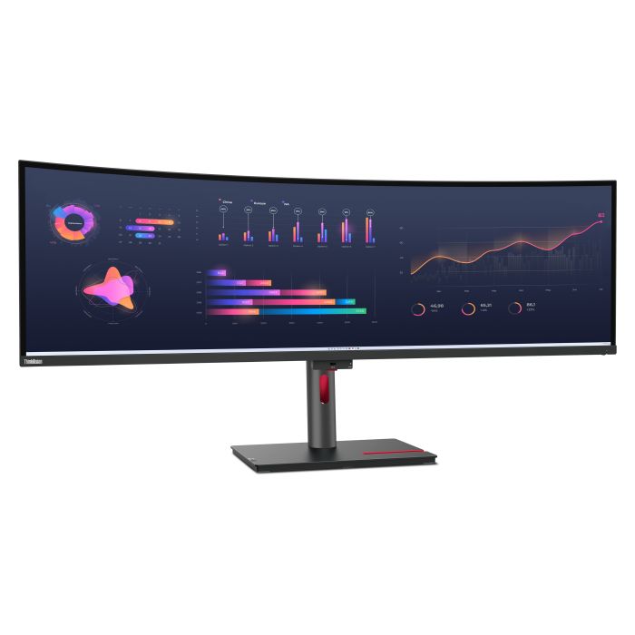 Lenovo Monitor ThinkVision P49w-30 49" 32:9 IPS 5120 x 1440 Curved 4ms 350cd 2000:1 60Hz Dock Speakers Tilt Swivel Lift