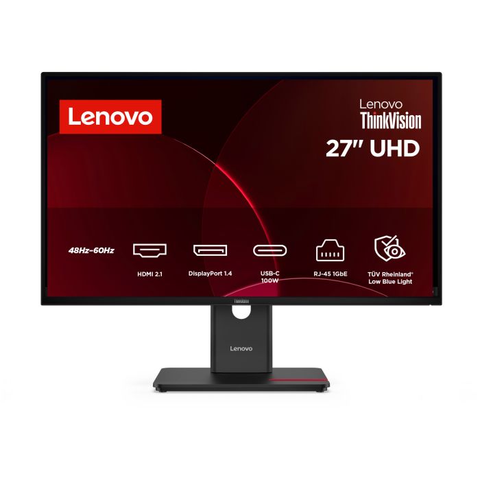 Lenovo Monitor ThinkVision T27UD-40 27" IPS 4K UHD 4ms 350cd 1500:1 60Hz Dock HUB Tilt Swivel Lift Pivot