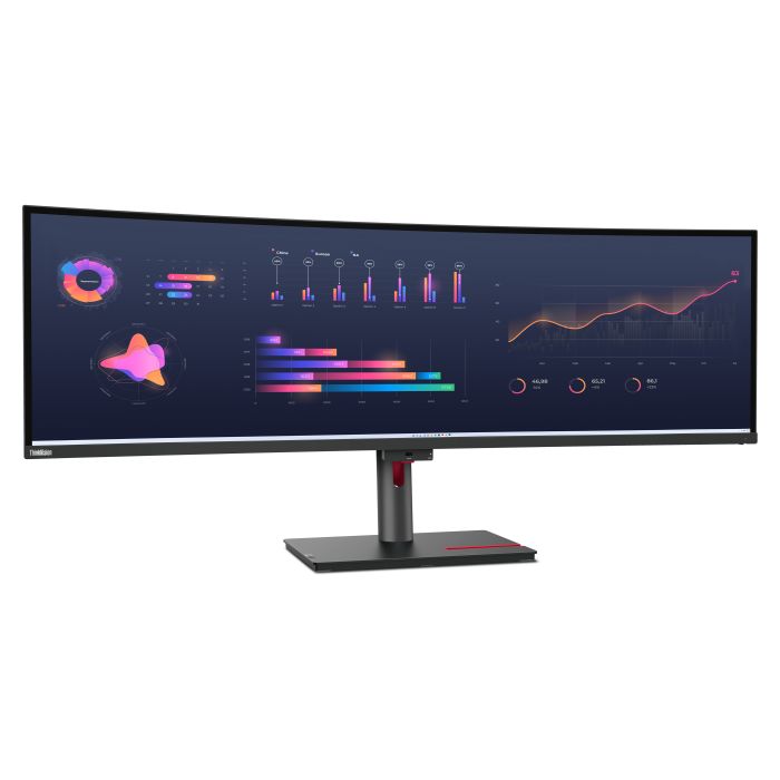 Lenovo Monitor ThinkVision P49w-30 49" 32:9 IPS 5120 x 1440 Curved 4ms 350cd 2000:1 60Hz Dock Speakers Tilt Swivel Lift