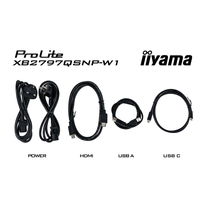 iiyama Monitor ProLite XB2797QSNP-W1 27" WH IPS-panel, 2560x1440 75Hz1ms, 350cd/m², EyeComfort, USB-C Dock, KVM LAN, HDMI, DP