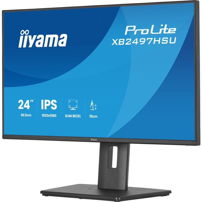 iiyama Monitor ProLite XB2497HSU-B1 24" IPS-panel, 1920x1080 120Hz4ms, 350cd/m², 15cmHeight Adj.Stand, HDMI, DP