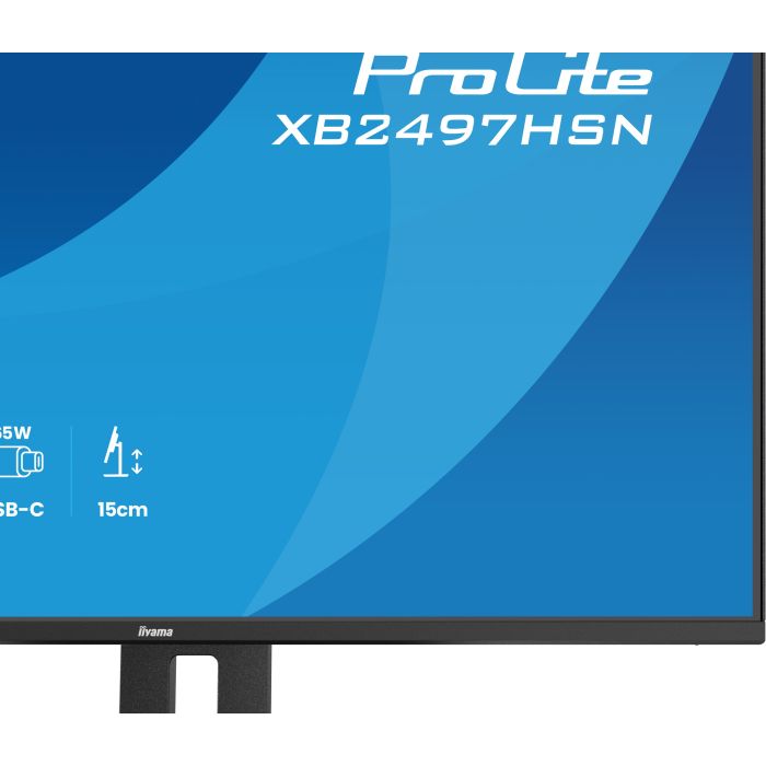 iiyama Monitor ProLite XB2497HSN-B1 24" IPS 4-side slim, 1920x1080 100Hz1ms, 350cd/m², USB-C Dock, 15cmHeightAdj.Stand, HDMI, DP