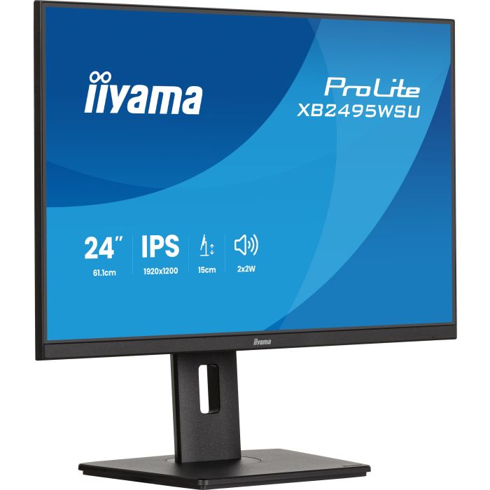 iiyama Monitor ProLite XB2495WSU-B1 24,1" IPS-panel, 1920x1200 100Hz4ms, 350cd/m², 15cmHeightAdj.Stand, HDMI, DP