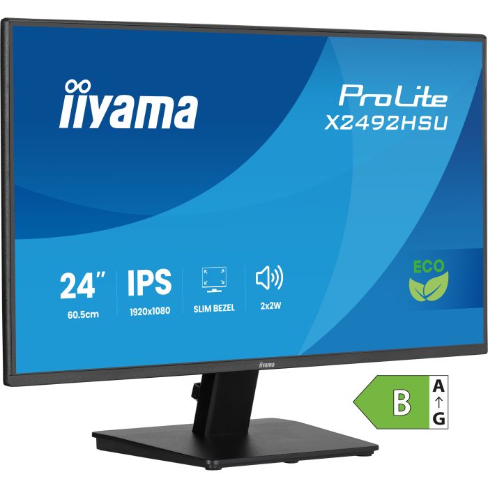 iiyama Monitor ProLite X2492HSU-B1 24" IPS 4-side slim bezel, 1920x1080 120Hz3ms, 300cd/m², Green Choice, EyeComfort/EyeSafe2.0, HDMI, DP