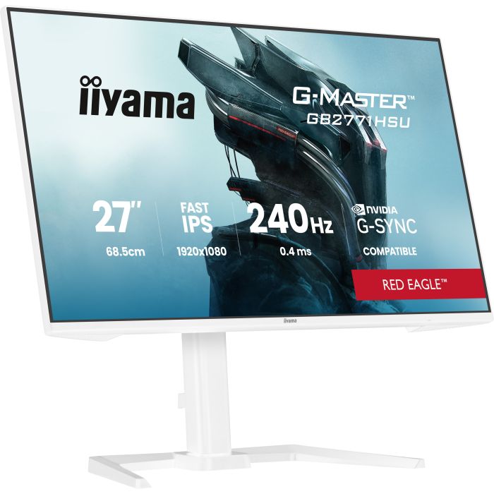 iiyama G-Master Red Eagle GB2771HSU-W1 27" WH Fast IPS Gaming, 1920x1080 240Hz0.4ms, 350cd/m², G-SYNC, 2x HDMI, DP