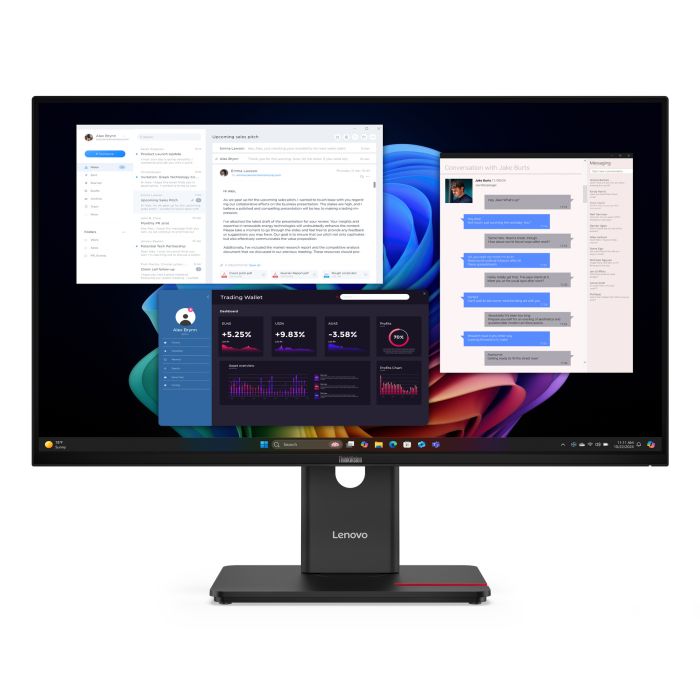 Lenovo Monitor ThinkVision T27UD-40 27" IPS 4K UHD 4ms 350cd 1500:1 60Hz Dock HUB Tilt Swivel Lift Pivot