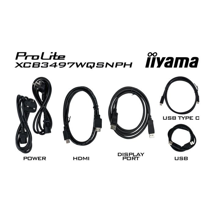 iiyama Monitor ProLite XCB3497WQSNPH-B1 34" UW Curved VA-panel, 3440x1440 120Hz0,4ms, 350cd/m², USB-C Dock, 2xHDMI, DP, Adaptive Sync